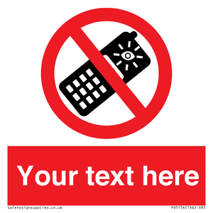 Custom No camera phones Sign